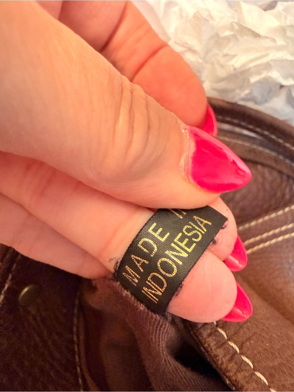 Fossil Brown Pebbled Leather Shoulder Bag - Picture 11 of 12